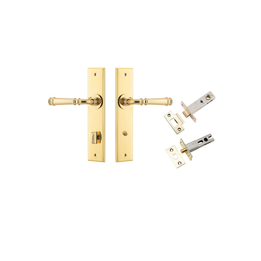 Iver Door Lever Verona Chamfered Polished Brass Privacy Kit