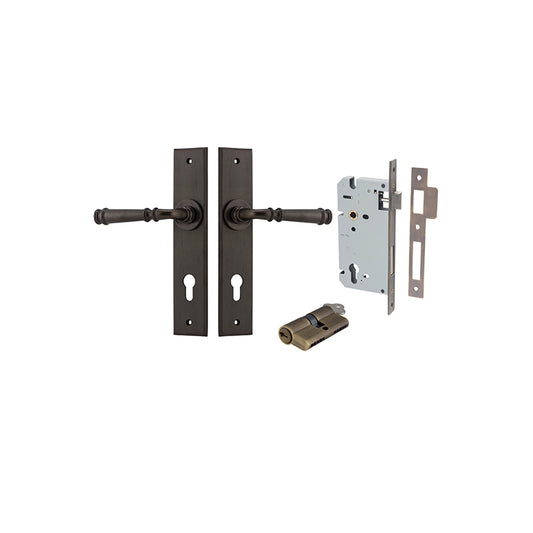 Iver Door Lever Verona Chamfered Signature Brass Key / Key Entrance Kit