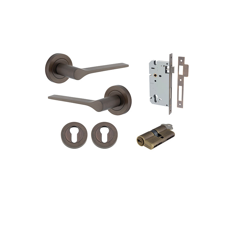 Iver Door Lever Como Rose Round Signature Brass Key / Key Entrance Kit