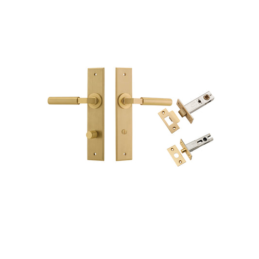 Iver Door Lever Berlin Chamfered Brushed Brass Privacy Kit