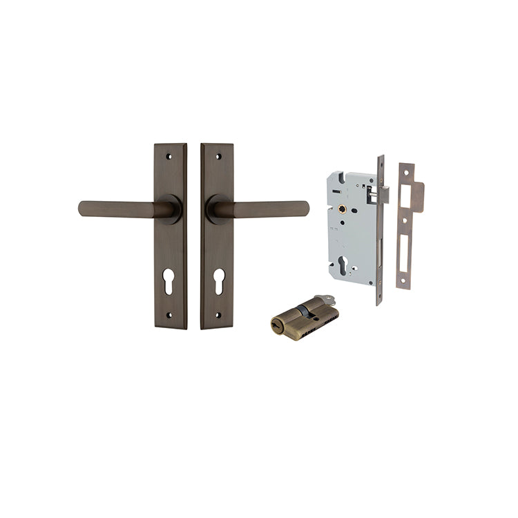 Iver Door Lever Osaka Chamfered Signature Brass Key / Key Entrance Kit