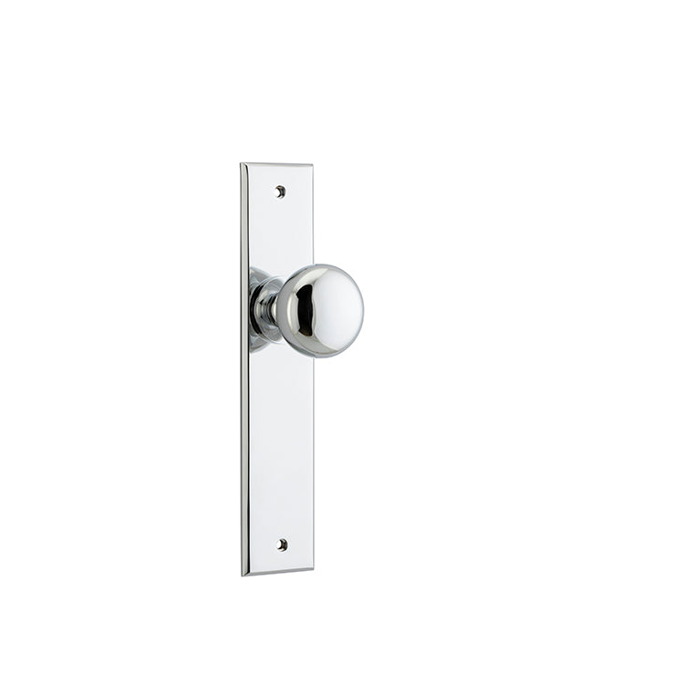 Iver Door Knob Cambridge Chamfered Latch Pair Polished Chrome D55xP62mm BPH240xW50mm