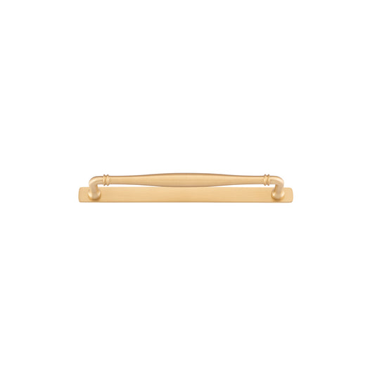 Iver Cabinet Pull Sarlat Brushed Brass With Backplate L301xW24xP51mm CTC256mm