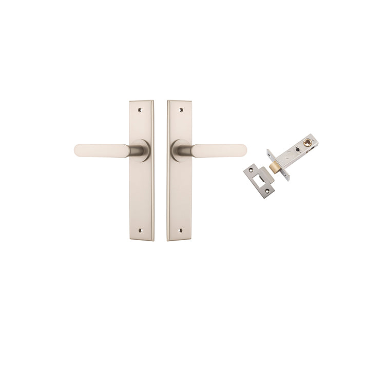 Iver Door Lever Bronte Chamfered Satin Nickel Passage Kit