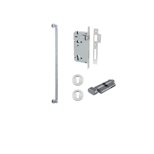 Iver Pull Handle Brunswick Brushed Chrome CTC600mm Key / Thumb Entrance Kit