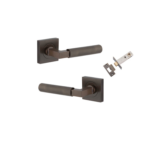 Iver Door Lever Brunswick Rose Square Signature Brass Passage Kit