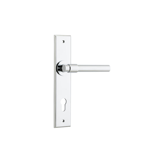 Iver Door Lever Helsinki Chamfered Euro Pair Polished Chrome CTC85mm L137xP60mm BPH240xW50mm