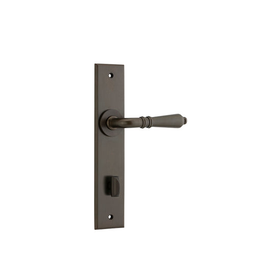 Iver Door Lever Sarlat Chamfered Privacy Pair Signature Brass CTC85mm L111xP55mm BPH240xW50mm