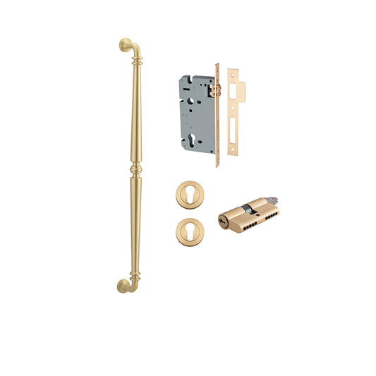 Iver Pull Handle Sarlat Brushed Gold PVD CTC600mm Key / Key Entrance Kit