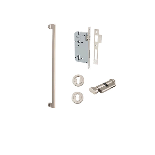 Iver Pull Handle Baltimore Satin Nickel CTC600mm Key / Thumb Entrance Kit