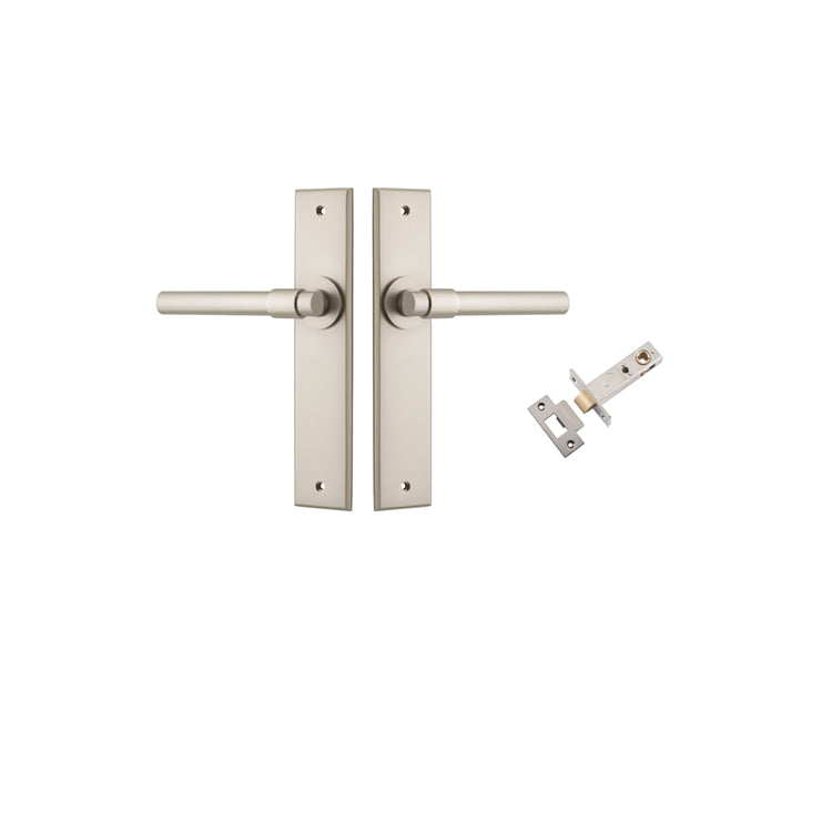 Iver Door Lever Helsinki Chamfered Satin Nickel Passage Kit