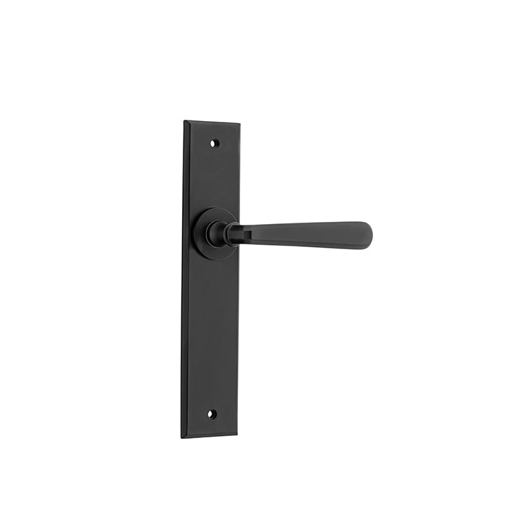 Iver Door Lever Copenhagen Chamfered Latch Pair Matt Black L120xP59mm BPH240xW50mm