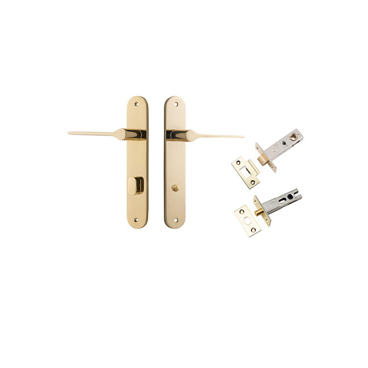 Iver Door Lever Como Oval Polished Brass Privacy Kit