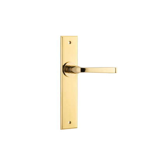 Iver Door Lever Annecy Chamfered Latch Pair Polished Brass L117xP65mm BPH240xW50mm