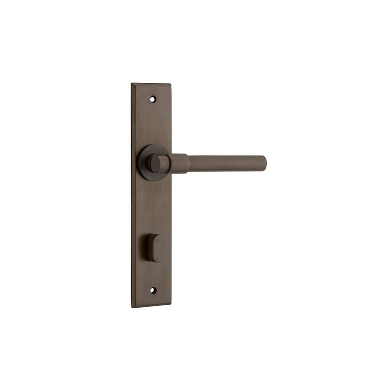 Iver Door Lever Helsinki Chamfered Privacy Pair Signature Brass CTC85mm L137xP60mm BPH240xW50mm