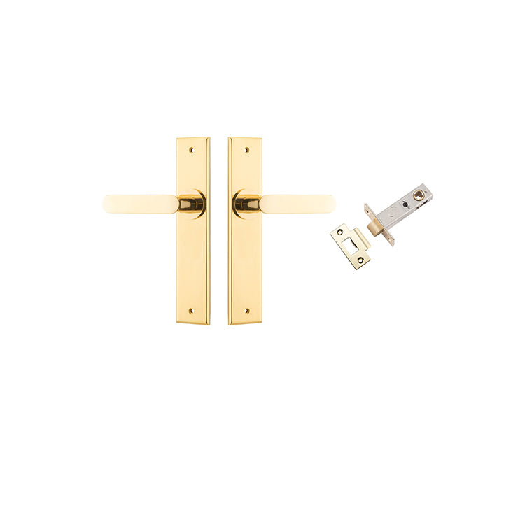 Iver Door Lever Bronte Chamfered Polished Brass Passage Kit