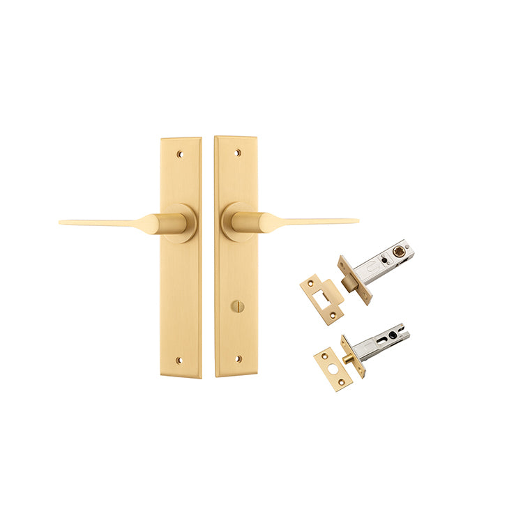 Iver Door Lever Como Chamfered Brushed Brass Privacy Kit