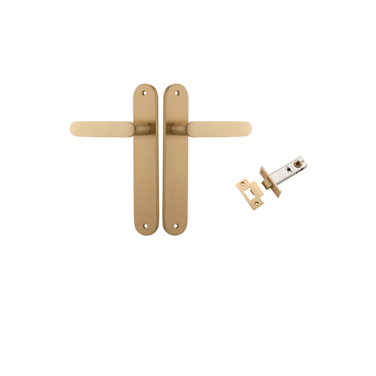 Iver Door Lever Bronte Oval Brushed Brass Passage Kit