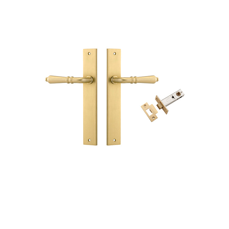 Iver Door Lever Sarlat Rectangular Brushed Gold PVD Passage Kit