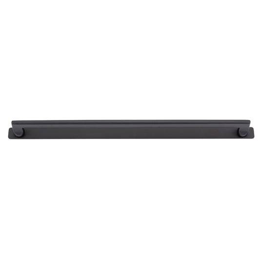 Iver Cabinet Pull Baltimore Matt Black With Backplate L495xW26xP47mm CTC450mm