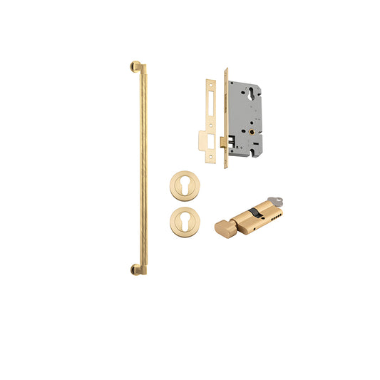 Iver Pull Handle Brunswick Brushed Gold PVD CTC600mm Key / Thumb Entrance Kit