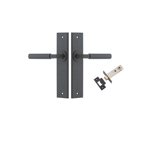 Iver Door Lever Berlin Chamfered Matt Black Passage Kit