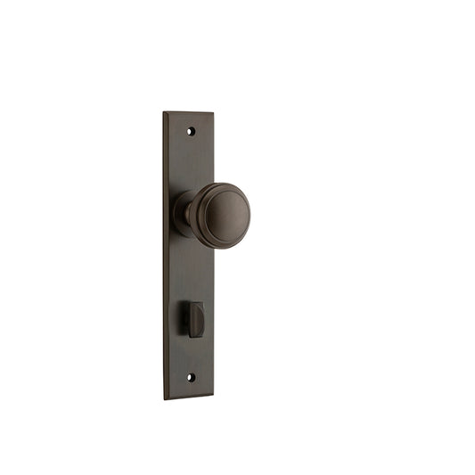 Iver Door Knob Paddington Chamfered Privacy Pair Signature Brass CTC85mm D55xP63mm BPH240xW50mm