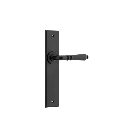 Iver Door Lever Sarlat Chamfered Latch Pair Matt Black L111xP55mm BPH240xW50mm