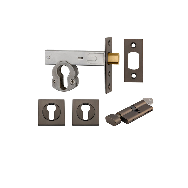 Iver Mortice Deadbolt Euro Signature Brass Backset 60mm Key/Thumb Escutcheon Square Kit - Preorder for Late Jan 2025