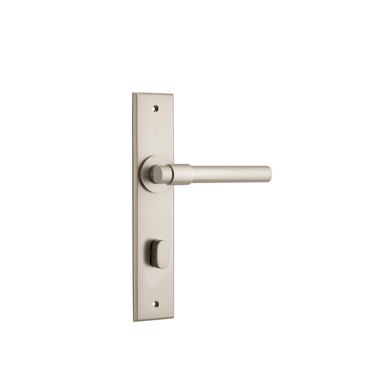 Iver Door Lever Helsinki Chamfered Privacy Pair Satin Nickel CTC85mm L137xP60mm BPH240xW50mm