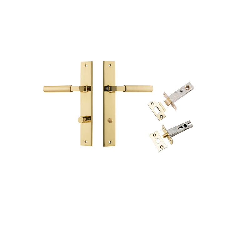 Iver Door Lever Berlin Rectangular Polished Brass Privacy Kit