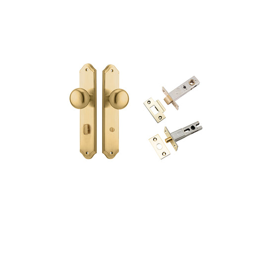 Iver Door Knob Cambridge Shouldered Brushed Brass Privacy Kit