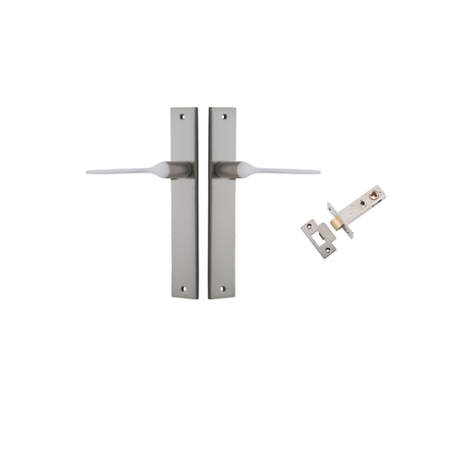 Iver Door Lever Como Rectangular Satin Nickel Passage Kit