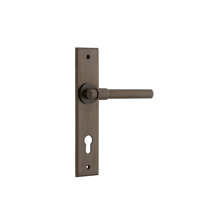 Iver Door Lever Helsinki Chamfered Euro Pair Signature Brass CTC85mm L137xP60mm BPH240xW50mm