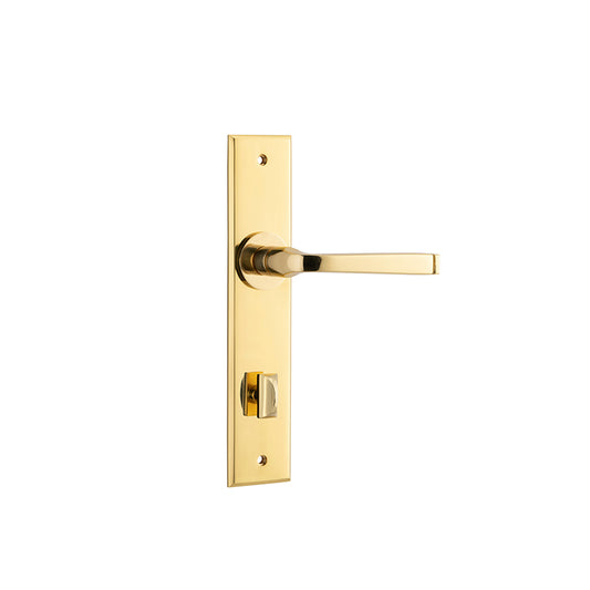 Iver Door Lever Annecy Chamfered Privacy Pair Polished Brass CTC85mm L117xP65mm BPH240xW50mm