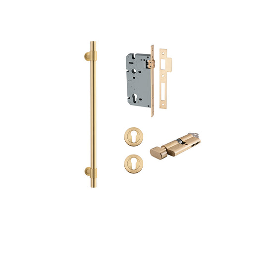 Iver Pull Handle Helsinki Brushed Gold PVD CTC450mm Key / Thumb Entrance Kit