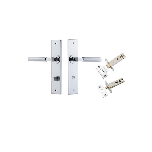 Iver Door Lever Brunswick Chamfered Polished Chrome Privacy Kit