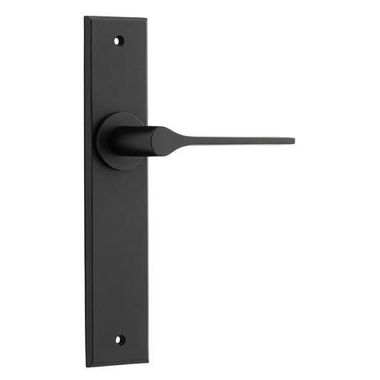 Iver Door Lever Como Chamfered Latch Pair Matt Black L119xP61mm BPH240xW50mm