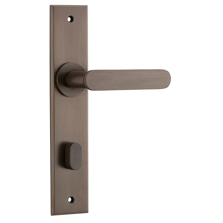 Iver Door Lever Bronte Chamfered Privacy Pair Signature Brass CTC85mm L117xP55mm BPH240xW50mm