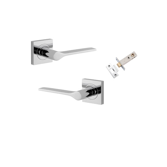 Iver Door Lever Como Rose Square Polished Chrome Passage Kit