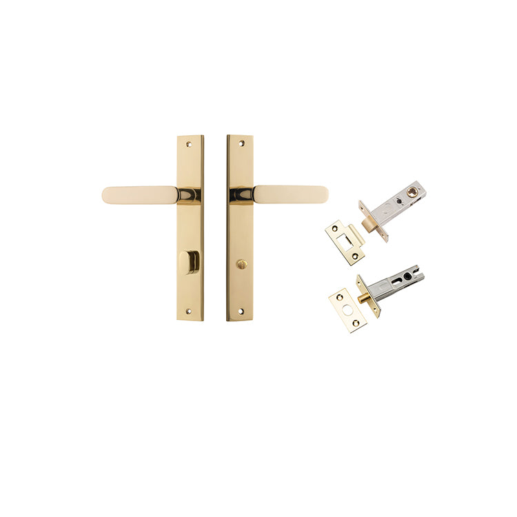 Iver Door Lever Bronte Rectangular Polished Brass Privacy Kit