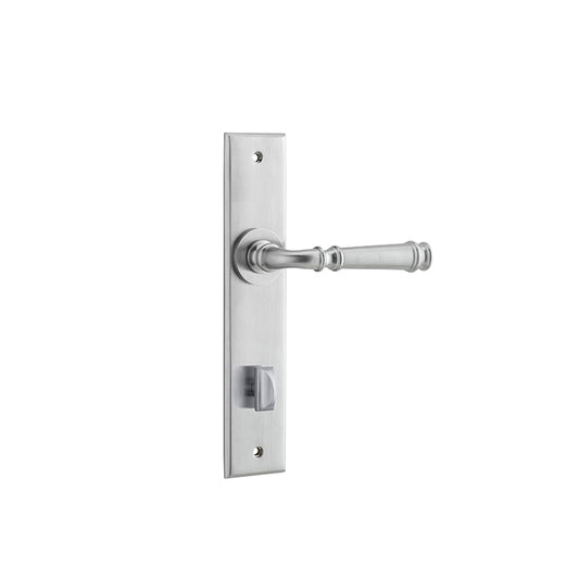 Iver Door Lever Verona Chamfered Privacy Pair Brushed Chrome CTC85mm L122xP58mm BPH240xW50mm