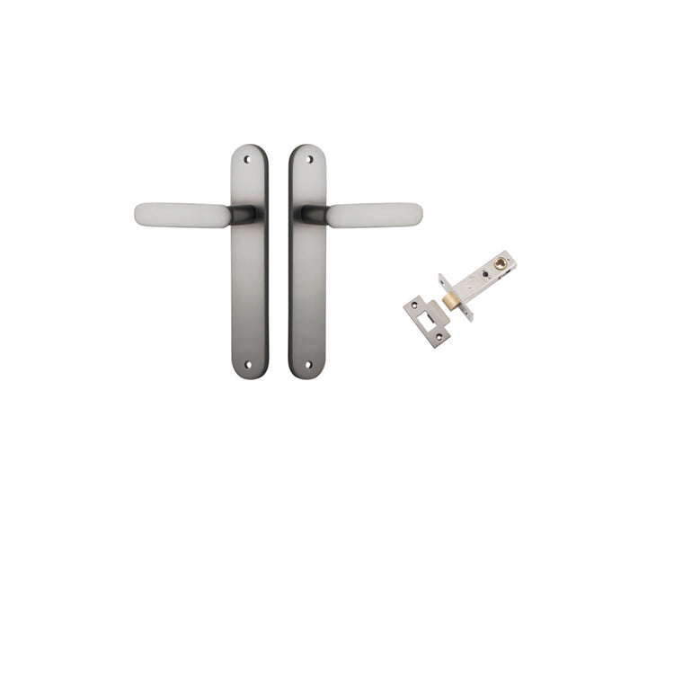 Iver Door Lever Bronte Oval Satin Nickel Passage Kit