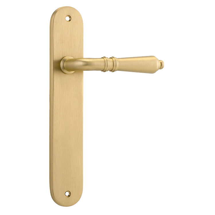 Iver Door Lever Sarlat Oval Latch Pair Brushed Gold PVD L111xP53mm BPH240xW40mm