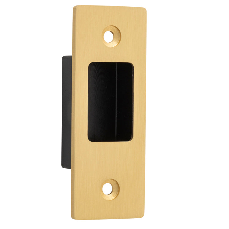 Iver Sliding Door Edge Pull Rectangular Brushed Brass H76xW28mm