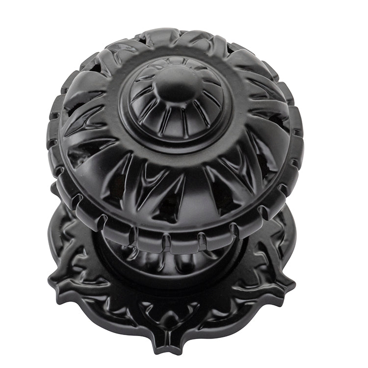 Tradco Centre Door Knob Filigree Matt Black D63xP68mm BPD68mm