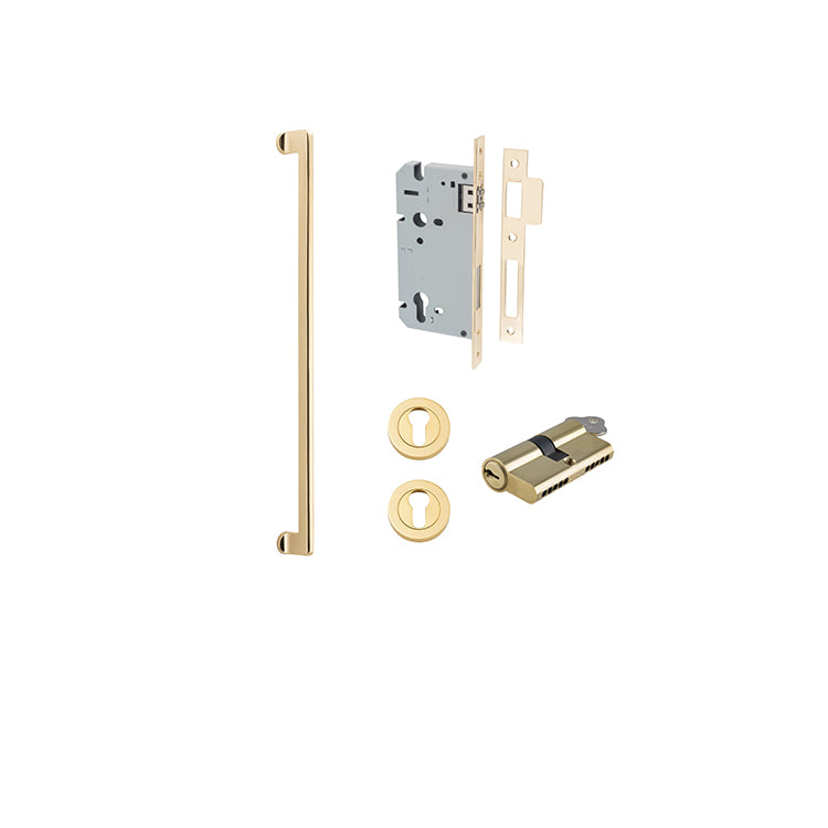 Iver Pull Handle Baltimore Polished Brass CTC600mm Key / Key Entrance Kit