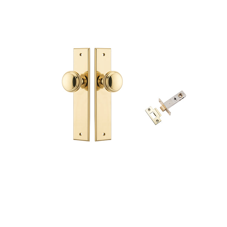 Iver Door Knob Paddington Chamfered Polished Brass Passage Kit