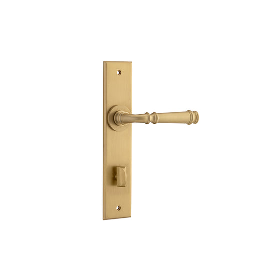 Iver Door Lever Verona Chamfered Privacy Pair Brushed Brass CTC85mm L122xP58mm BPH240xW50mm