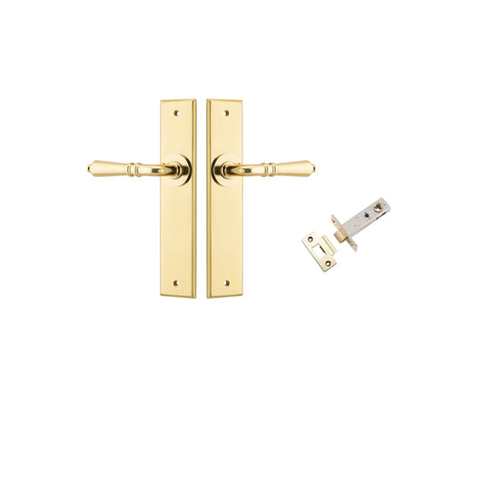 Iver Door Lever Sarlat Chamfered Polished Brass Passage Kit